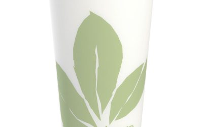 Bare Eco-Forward Paper Cold Cups, ProPlanet Seal, 16 oz, Green/White, 100/Sleeve 10 Sleeves/Carton