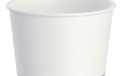 Double Poly Paper Food Containers, 8 Oz, 3.8″ Diameter X 2.4″h, White, 50/pack, 20 Packs/carton