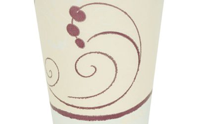 Trophy Plus Dual Temperature Insulated Cups In Symphony Design, 12 Oz, Beige, 1,000/carton