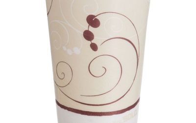 Trophy Plus Dual Temperature Insulated Cups In Symphony Design, 16 Oz, Beige, 50/pack, 15 Packs/carton