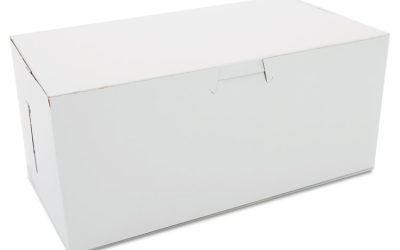 White One-Piece Non-Window Bakery Boxes, 4 x 9 x 5, White, Paper, 250/Carton