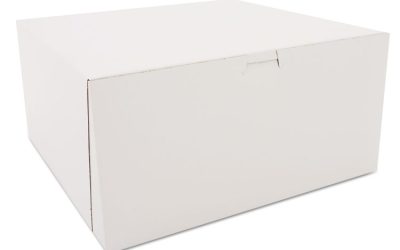 White One-Piece Non-Window Bakery Boxes, 12 x 12 x 6, White, Paper, 50/Carton