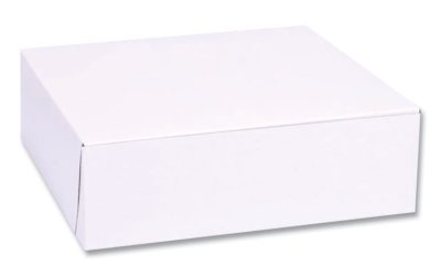 White One-Piece Non-Window Bakery Boxes, Standard, 8 x 2.5 x 8, White, Paper, 250/Bundle