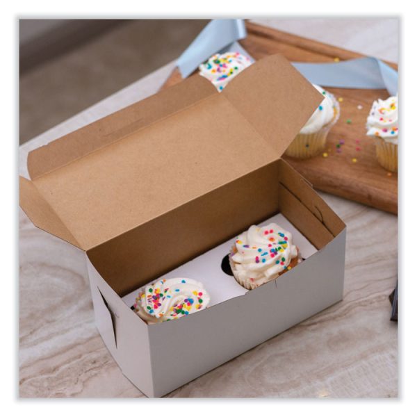 White One-Piece Non-Window Bakery Boxes, Standard, 9 x 5 x 4, White, Paper, 250/Bundle - Image 2
