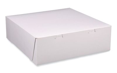 Bakery Boxes, Standard, 12 X 12 X 4, White, Paper, 100/carton