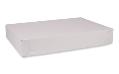 Bakery Boxes, Standard, 26 X 18.5 X 4, White, Paper, 50/carton