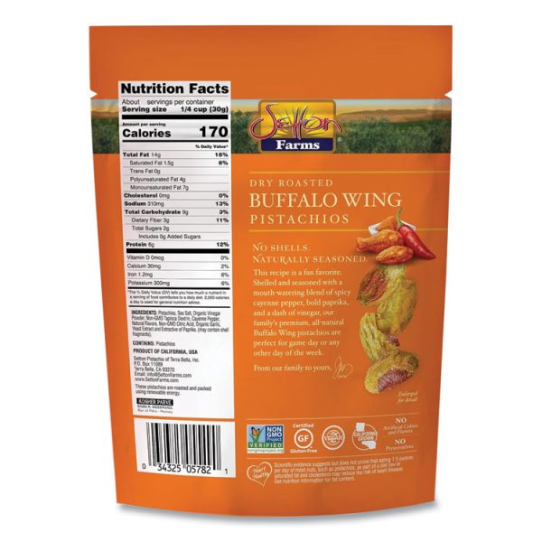 Buffalo Pistachios, Buffalo Wing, 2.5 oz Bag, 8/Carton - Image 3