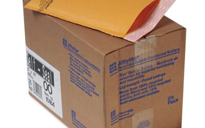 Jiffylite Self-Seal Bubble Mailer, #00, Barrier Bubble Air Cell Cushion, Self-Adhesive Closure, 5 x 10, Brown Kraft, 25/CT