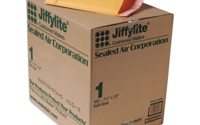 Jiffylite Self-Seal Bubble Mailer, #1, Barrier Bubble Air Cell Cushion, Self-Adhesive Closure, 7.25 x 12, Brown Kraft, 100/CT