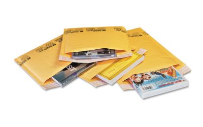 Jiffylite Self-Seal Bubble Mailer, #000, Barrier Bubble Air Cell Cushion, Self-Adhesive Closure, 4 x 8, Golden Kraft, 250/CT