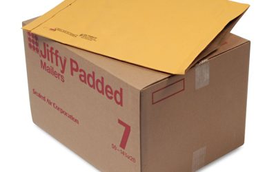 Jiffy Padded Mailer, #7, Paper Padding, Fold-Over Closure, 14.25 x 20, Natural Kraft, 50/Carton