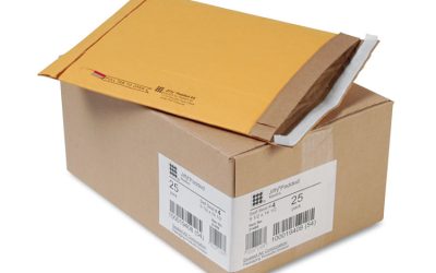 Jiffy Padded Mailer, #4, Paper Padding, Self-Adhesive Closure, 9.5 x 14.5, Natural Kraft, 25/Carton