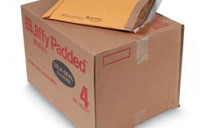 Jiffy Padded Mailer, #4, Paper Padding, Self-Adhesive Closure, 9.5 x 14.5, Natural Kraft, 100/Carton