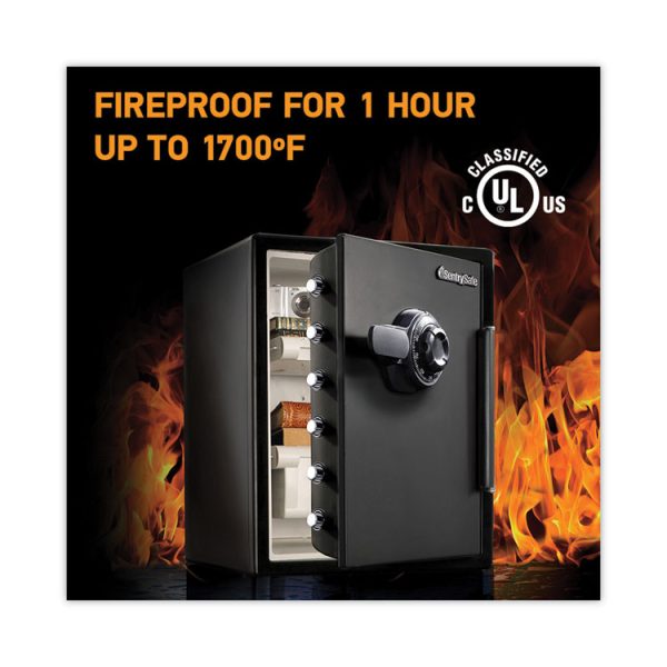 Fire-Safe With Combination Access, 2 Cu Ft, 18.6w X 19.3d X 23.8h, Black - Image 3