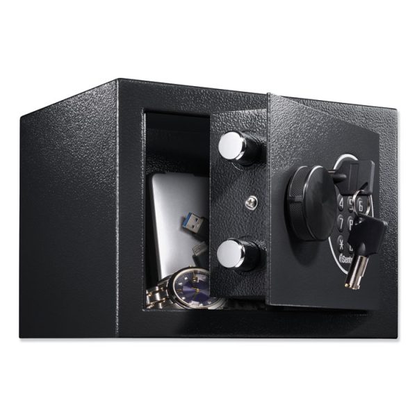 Electronic Security Safe, 0.14 Cu Ft, 9w X 6.6d X 6.6h, Black - Image 3