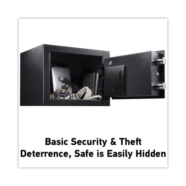 Electronic Security Safe, 0.14 Cu Ft, 9w X 6.6d X 6.6h, Black - Image 6