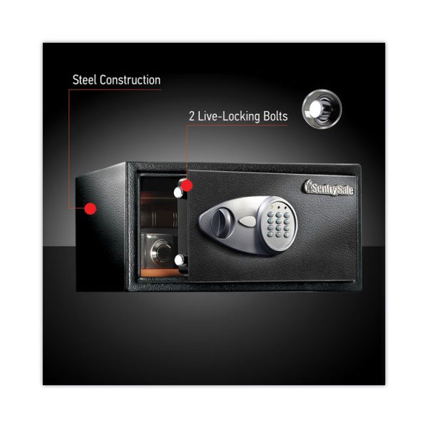 Electronic Lock Security Safe, 1 Cu Ft, 16.94w X 14.56d X 8.88h, Black - Image 4