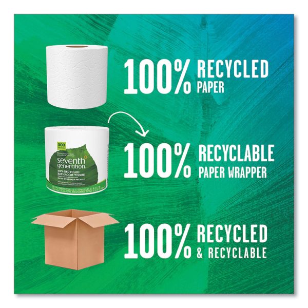 100% Recycled Bathroom Tissue, Septic Safe, Individually Wrapped Rolls, 2-Ply, White, 500 Sheets/Jumbo Roll, 60/Carton - Image 4