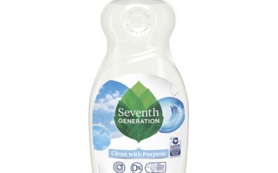 Natural Dishwashing Liquid, Free and Clear, 19 oz Bottle, 6/Carton