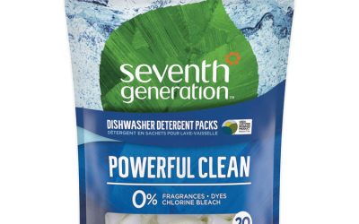 Natural Automatic Dishwasher Detergent Packs, Free and Clear, 45 Powder Packets/Box, 5 Boxes/Carton