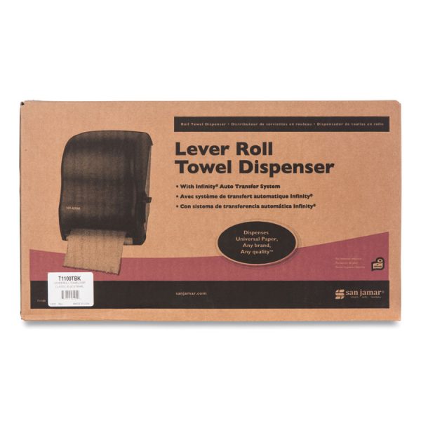 Lever Roll Towel Dispenser, Classic, 12.94 X 9.25 X 16.5, Transparent Black Pearl - Image 3