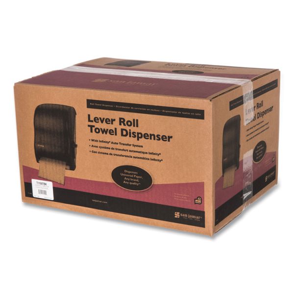 Lever Roll Towel Dispenser, Classic, 12.94 X 9.25 X 16.5, Transparent Black Pearl - Image 4