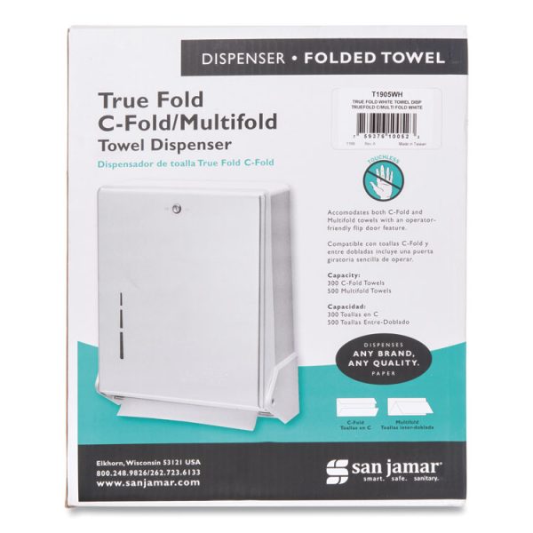 True Fold C-Fold/multifold Paper Towel Dispenser, 11.63 X 5 X 14.5, White - Image 4