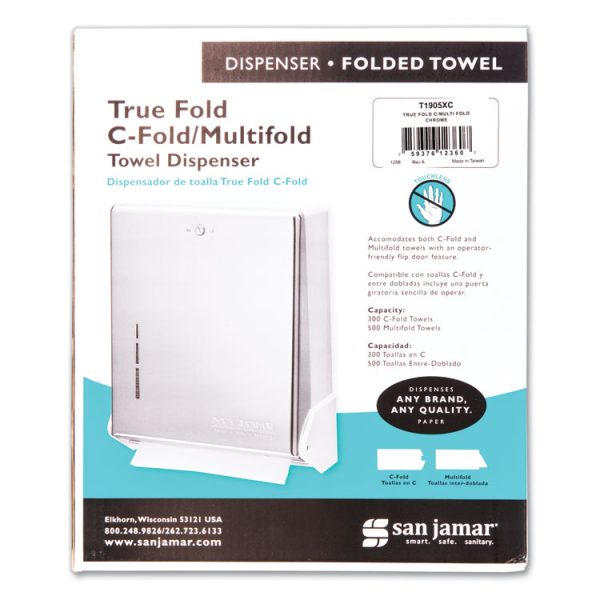 True Fold C-Fold/multifold Paper Towel Dispenser, 11.63 X 5 X 14.5, Chrome - Image 3