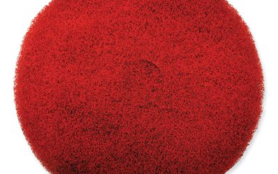 EZ CARE Heavy Duty Scrub Pad, 13″ Diameter, Red/Gray, 5/Carton