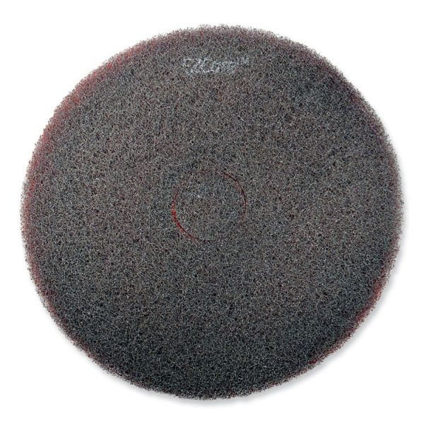 EZ CARE Heavy Duty Scrub Pad, 20" Diameter, Red/Gray, 5/Carton - Image 3