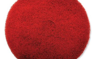 EZ CARE Heavy Duty Scrub Pad, 20″ Diameter, Red/Gray, 5/Carton