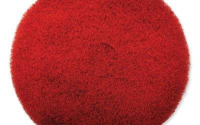 EZ CARE Heavy Duty Scrub Pad, 17″ Diameter, Red/Gray, 5/Carton
