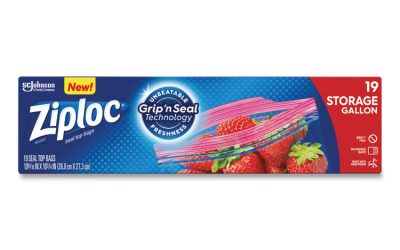 Double Zipper Storage Bags, 1 gal, 1.75 mil, 9.6″ x 12.1″, Clear, 19 Bags/Box, 12 Boxes/Carton