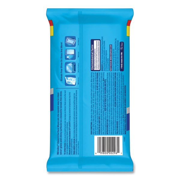Glass and Surface Wet Wipe, Cloth, 7 x 8, Unscented, White, 38/Pack, 12 Packs/Carton - Image 2