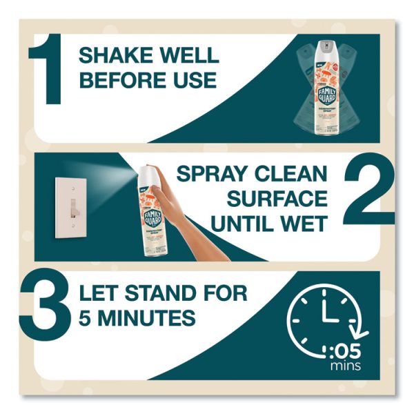 Disinfectant Spray, Citrus Scent, 17.5 oz Aerosol Spray, 8/Carton - Image 2