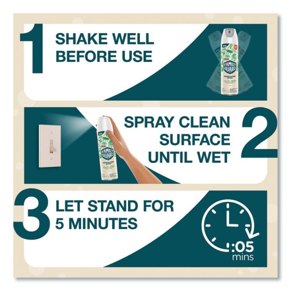 Disinfectant Spray, Fresh Scent, 17.5 oz Aerosol Spray, 8/Carton - Image 2