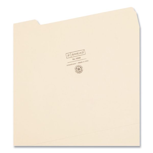 100% Recycled Manila Top Tab File Folders, 1/3-Cut Tabs: Assorted, Letter Size, 0.75" Expansion, Manila, 100/Box - Image 3