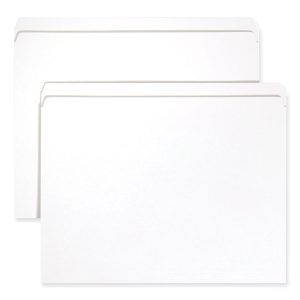 Reinforced Top Tab Colored File Folders, Straight Tabs, Letter Size, 0.75" Expansion, White, 100/Box