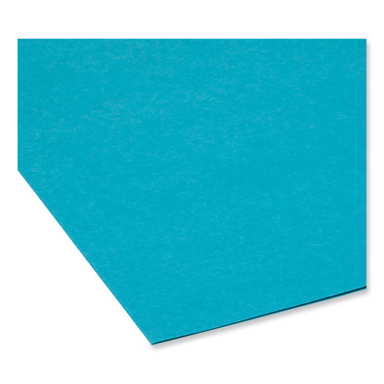 Colored File Folders, 1/3-Cut Tabs: Assorted, Letter Size, 0.75" Expansion, Teal, 100/Box - Image 4