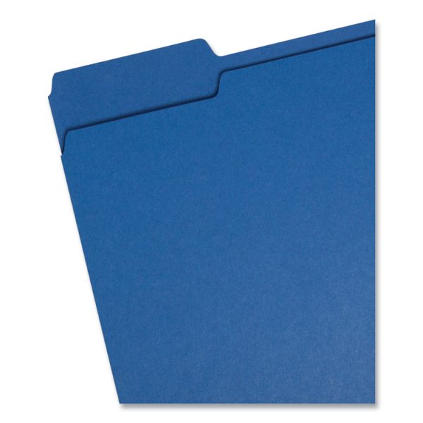 Colored File Folders, 1/3-Cut Tabs: Assorted, Letter Size, 0.75" Expansion, Navy Blue, 100/Box - Image 2