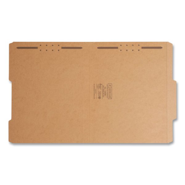 Top Tab Fastener Folders, Guide-Height 2/5-Cut Tabs, 0.75" Expansion, 2 Fasteners, Letter Size, 11-pt Kraft, 50/Box - Image 2
