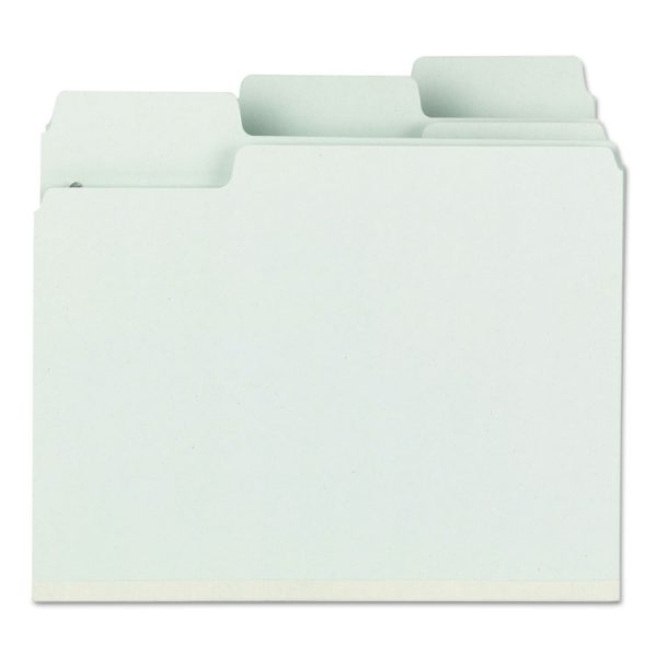 SuperTab Pressboard Fastener Folders with Two SafeSHIELD Fasteners, 2" Expansion, Letter Size, Gray-Green, 25/Box - Image 3