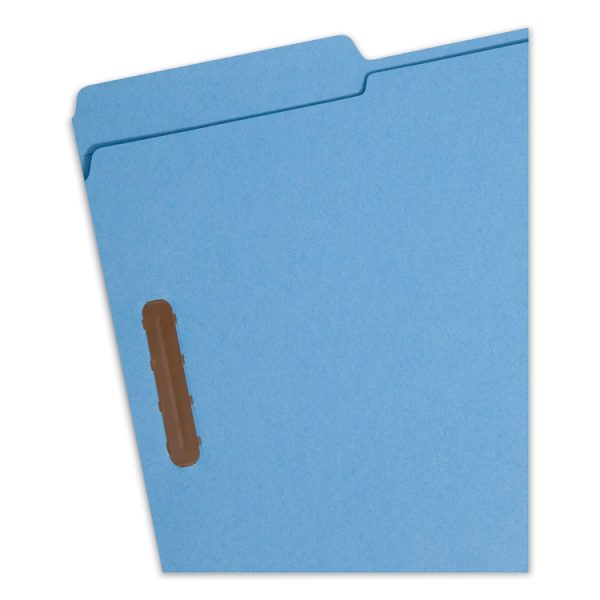 Top Tab Colored Fastener Folders, 0.75" Expansion, 2 Fasteners, Legal Size, Blue Exterior, 50/Box - Image 3