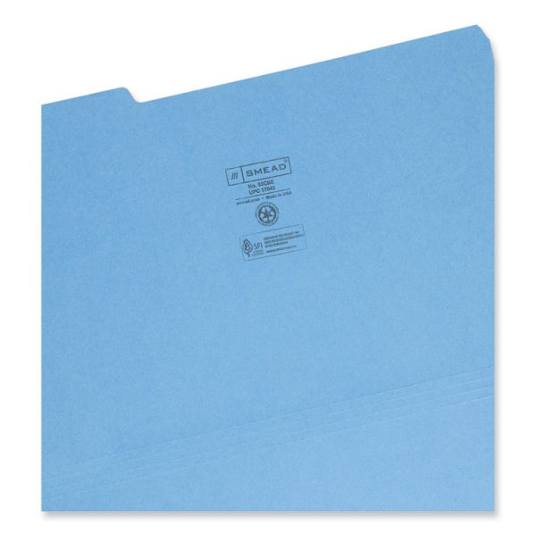 Colored File Folders, 1/3-Cut Tabs: Assorted, Legal Size, 0.75" Expansion, Blue, 100/Box - Image 3
