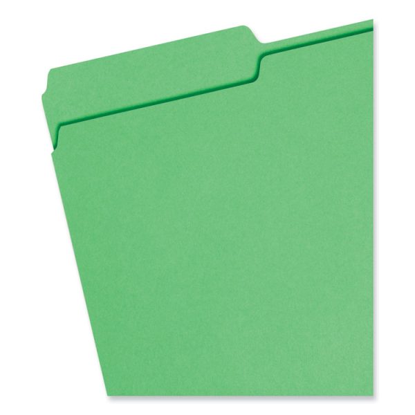 Colored File Folders, 1/3-Cut Tabs: Assorted, Legal Size, 0.75" Expansion, Green, 100/Box - Image 2