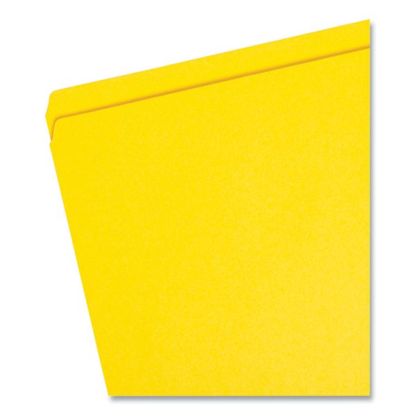 Reinforced Top Tab Colored File Folders, Straight Tabs, Legal Size, 0.75" Expansion, Yellow, 100/Box - Image 2