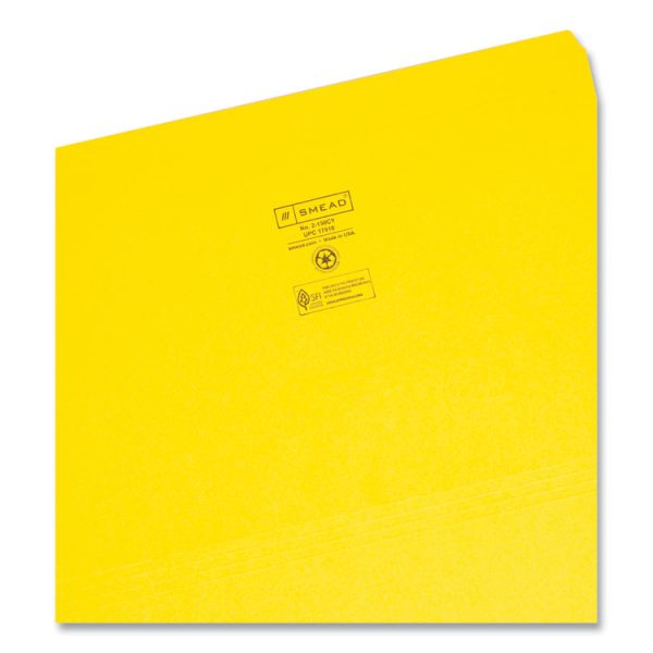 Reinforced Top Tab Colored File Folders, Straight Tabs, Legal Size, 0.75" Expansion, Yellow, 100/Box - Image 3