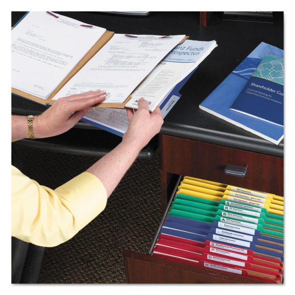 6-Section Pressboard Top Tab Pocket Classification Folders, 6 SafeSHIELD Fasteners, 2 Dividers, Legal Size, Blue, 10/Box - Image 5