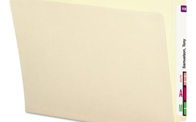 End Tab Folders with Antimicrobial Product Protection, Straight Tabs, Letter Size, 0.75″ Expansion, Manila, 100/Box