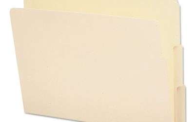 End Tab File Folder, 1/3-Cut Tabs: Assorted, Letter Size, 0.75″ Expansion, Manila, 100/Box